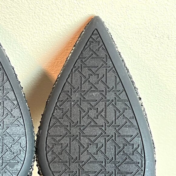 Jewel Badgley Mischka Womens Size 8.5 Black Lace Jeweled‎ Point Toe Flats Shoes - Picture 11 of 14